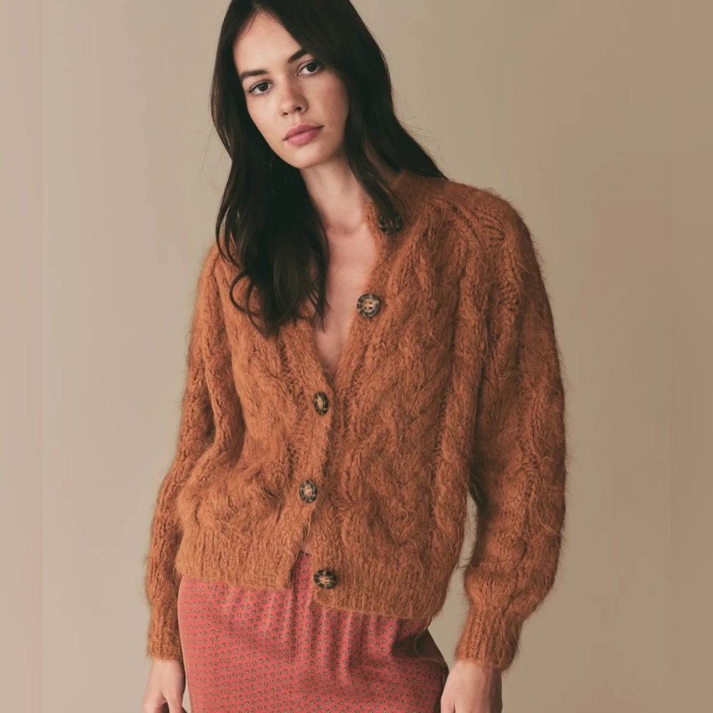 Doen ADELINA CARDIGAN in BRIGHT PUMPKIN